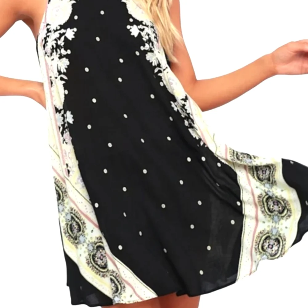 👗Free People Elegant Black & White Darjeeling Floral Dress - Picture 3 of 11